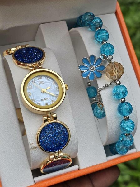 Montre Dorée et Bracelet