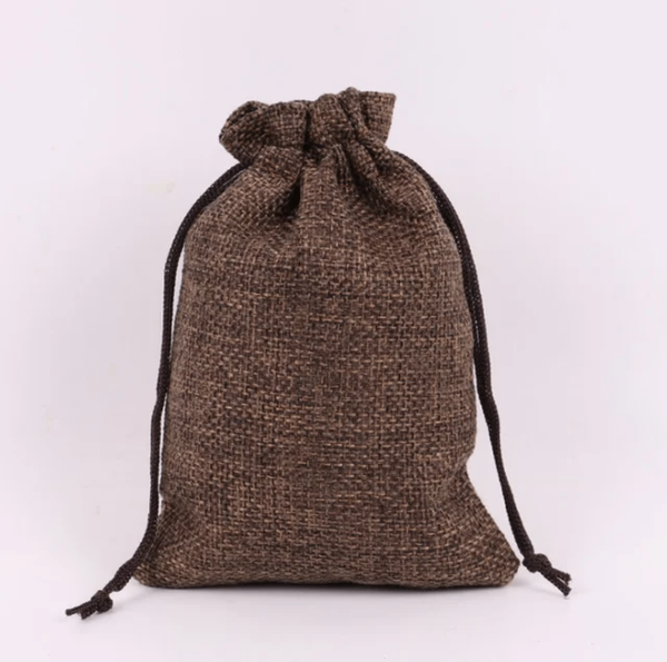 Grand sac en jute marron foncé