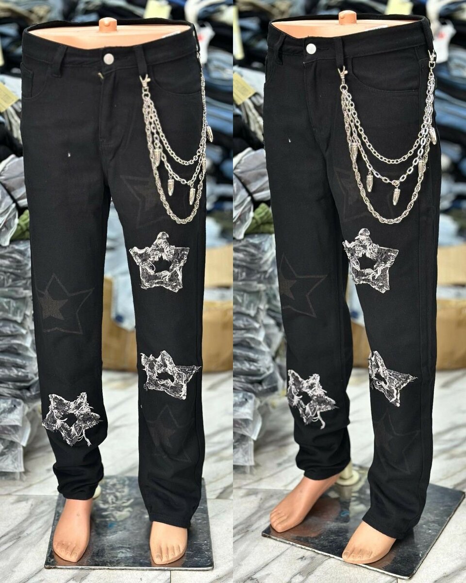 Jeans étoilés tendance unisexes