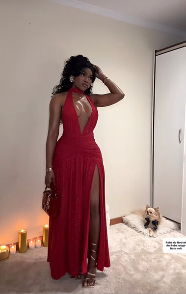 Robe élégante soirée rouge