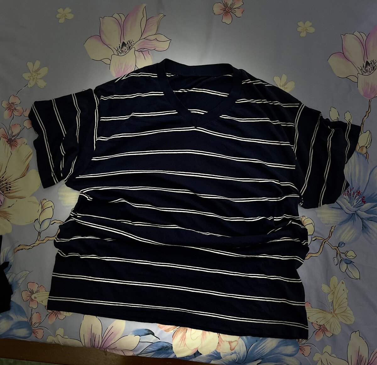 T-shirt rayé bleu marine