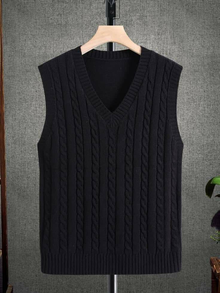 Pull sans manches en tricot