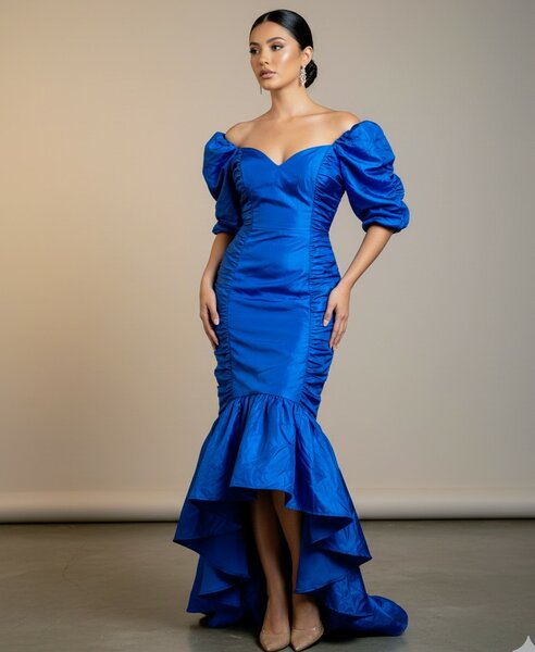 Robe sirène élégante bleue