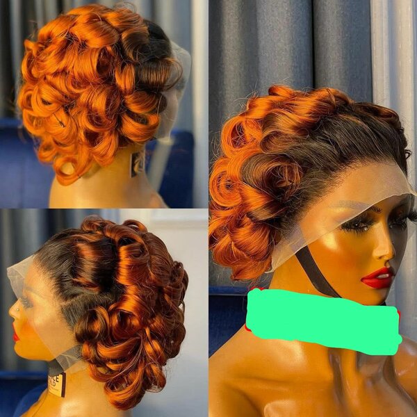 Perruque bouclée en dentelle