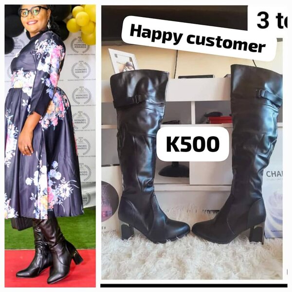 Women's high leather boots