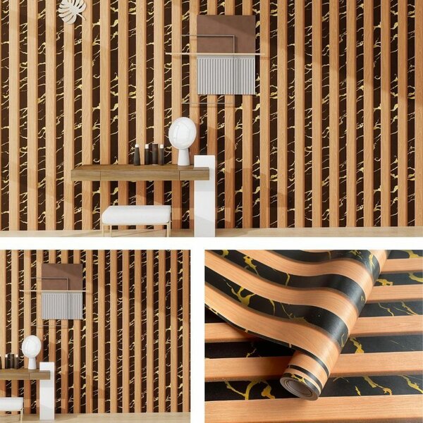 Papier peint rayé marbré