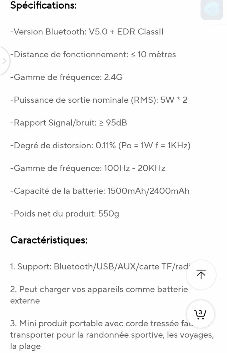 Enceinte bluetooth TG