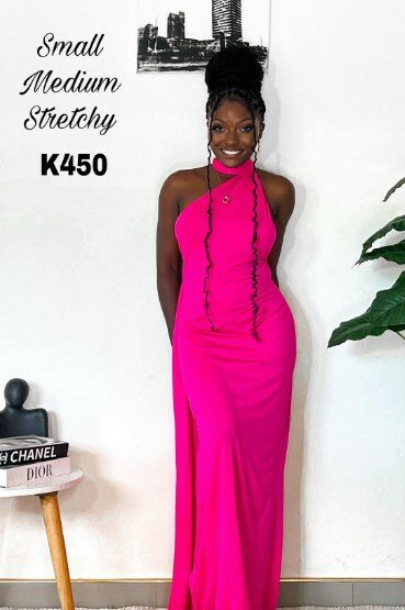 Maxi stretch dress, fuchsia