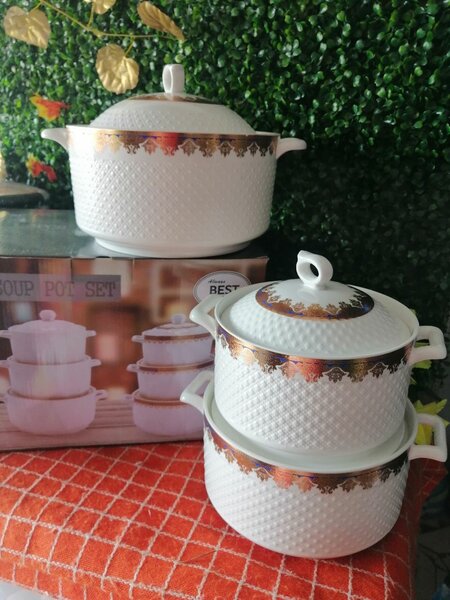 Ensemble 3 soupières cassables