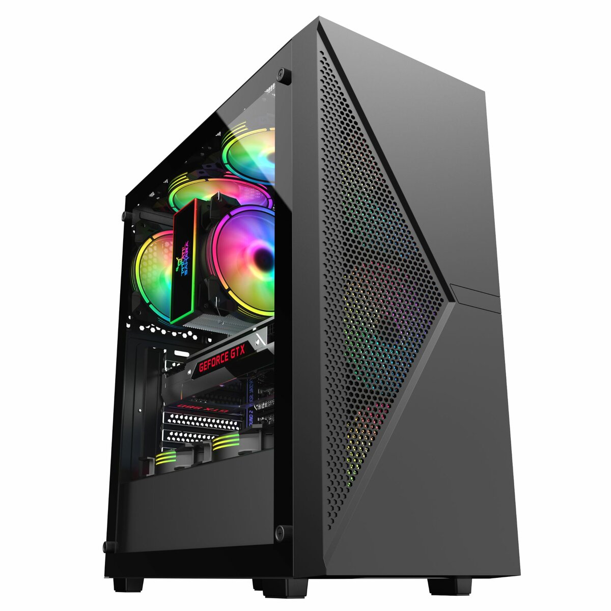 Promotion Gaming computer Case With 6 RGB fans  Full ATX