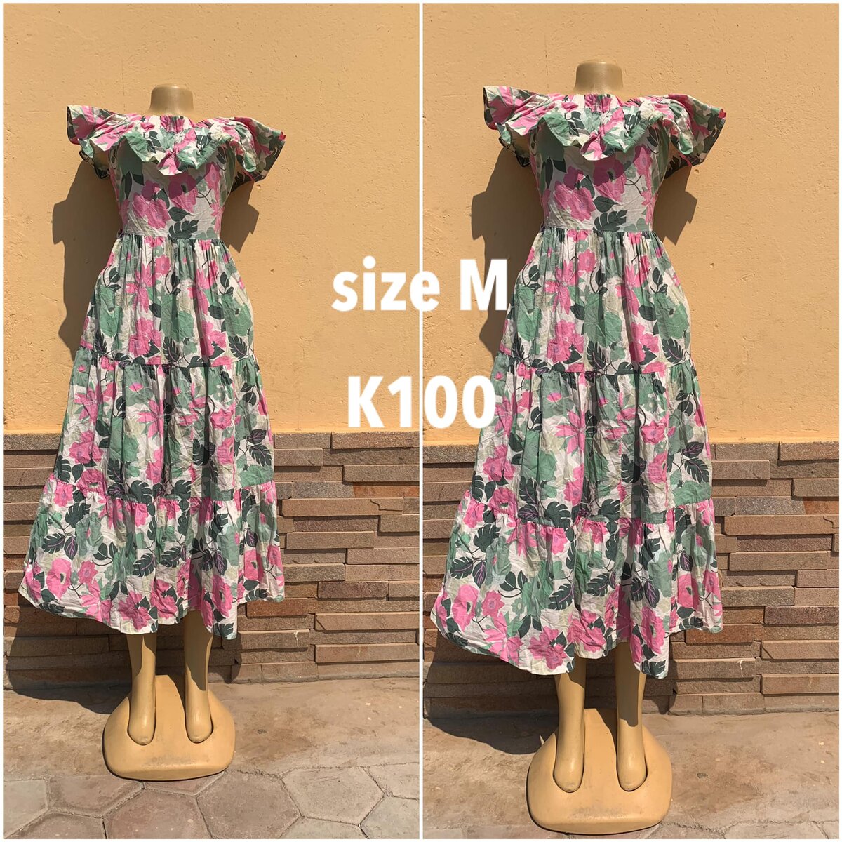 Light dress with floral print, maxi, size M