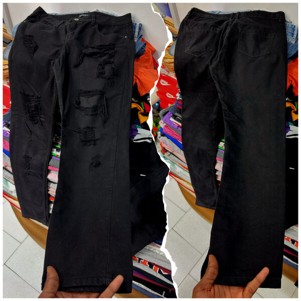 Jean noir déchiré tendance