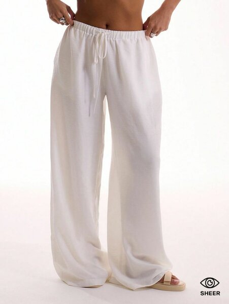 Pantalon large blanc élégant