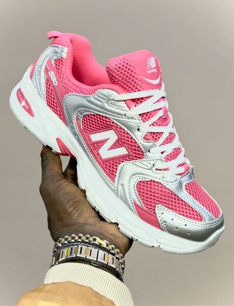 New Balance 574 rose argent femme