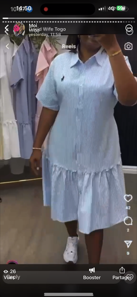 Robe chemise estivale à rayures