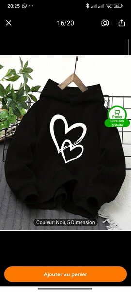 Hoodie coeur unisexe