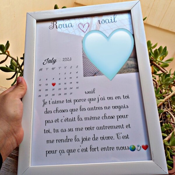 Cadre photo personnalisé avec prénom