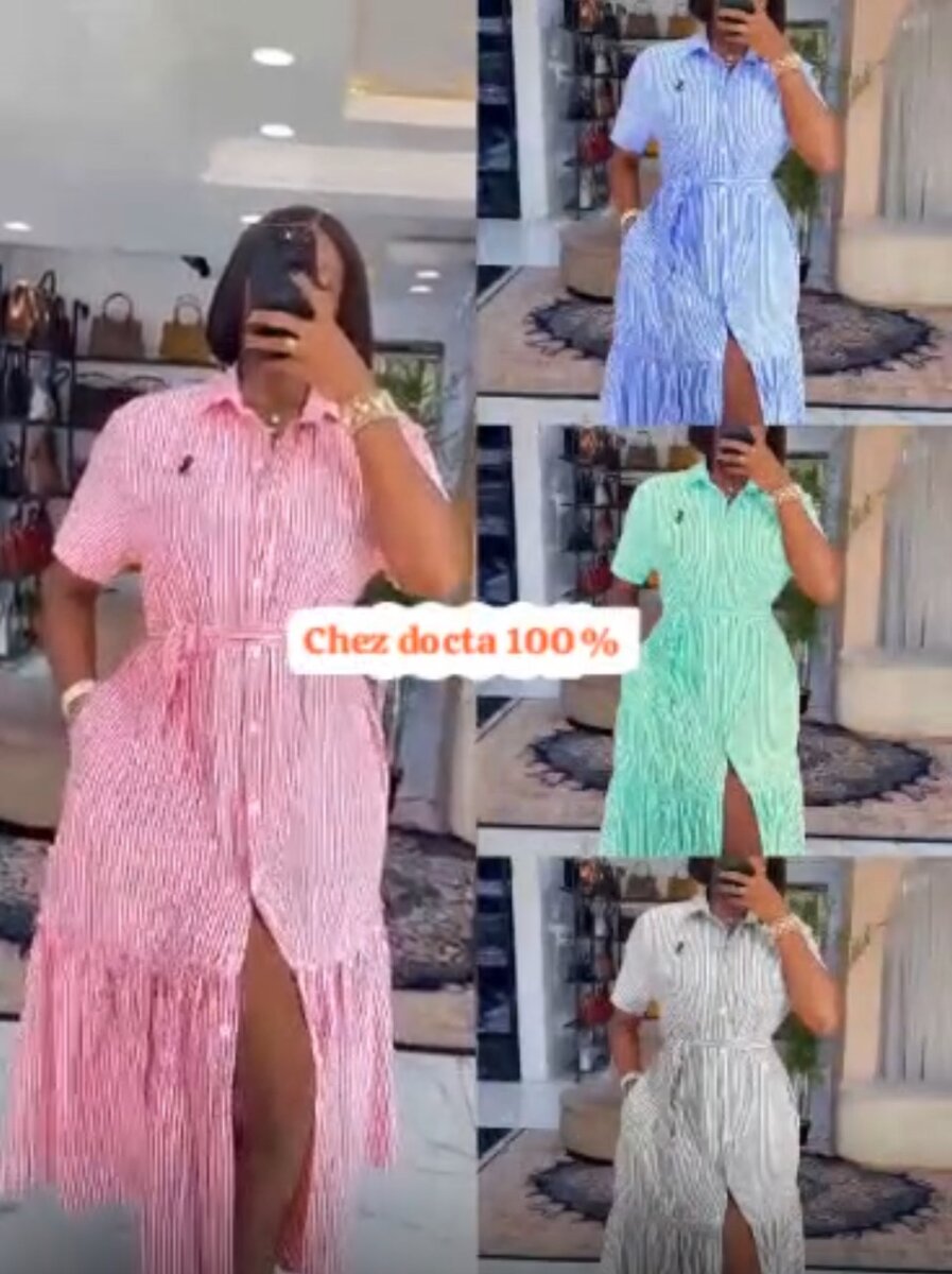 Robe chemise à rayures élégante