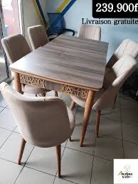 Ensemble de salle à manger élégante 6 places