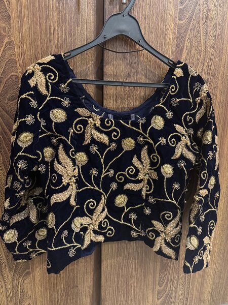 velvet blouse chiffon saree