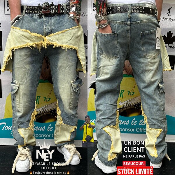 Jeans cargo déchirés homme