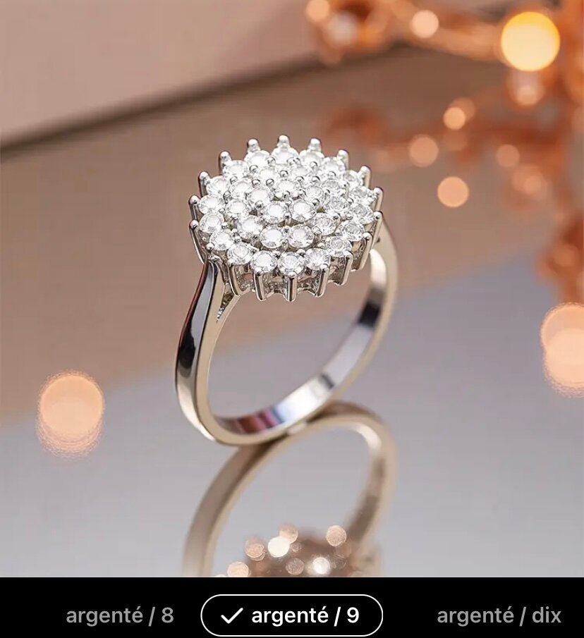 Bague Éclat Diamant Argenté