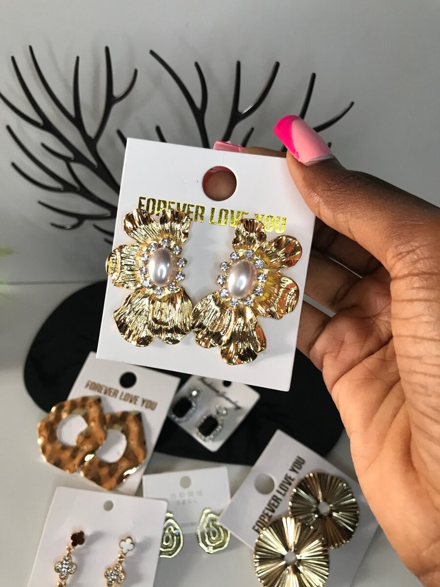 Gold statement earrings
