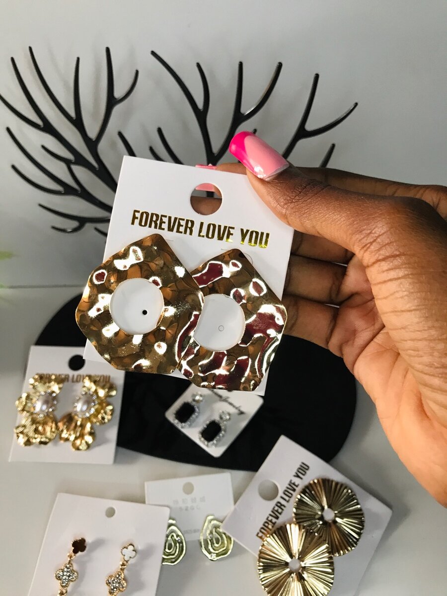 Gold statement earrings