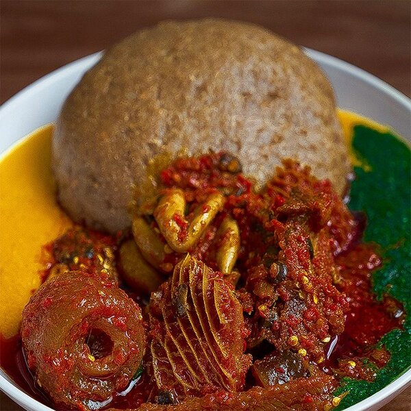 Nigerian Amala with gbegiri