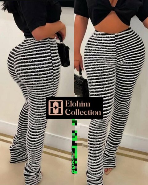 Pantalons rayés tendance femme