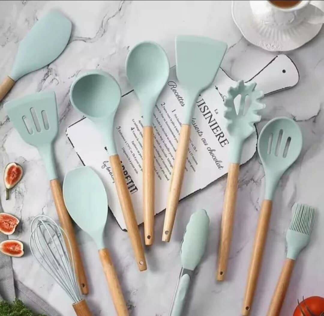 Ensemble d'Ustensiles de Cuisine en Silicone
