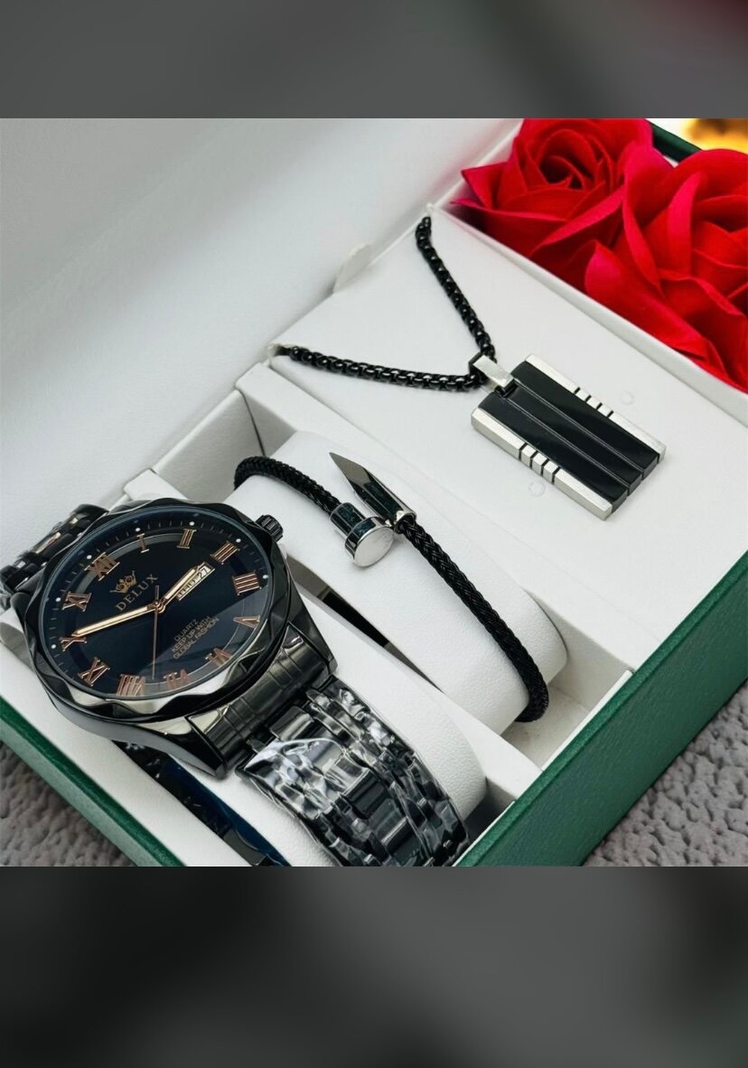 Montre Homme Luxe avec Bracelet et Collier