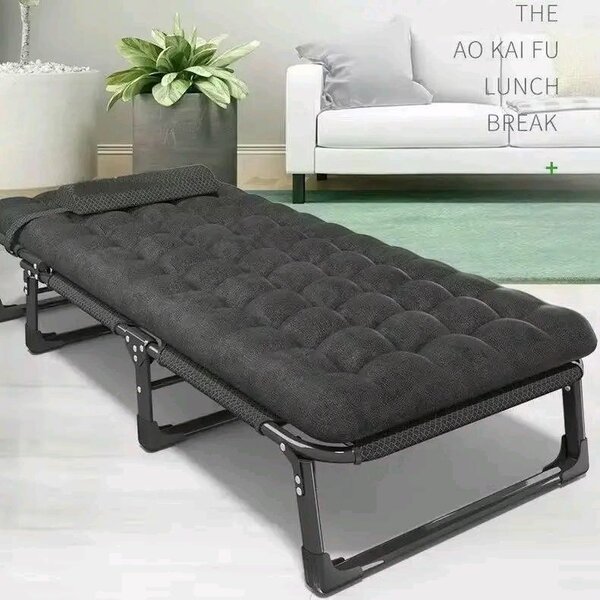 Lit pliant confortable gris