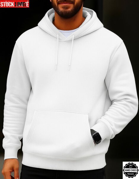 Sweat à capuche blanc classique