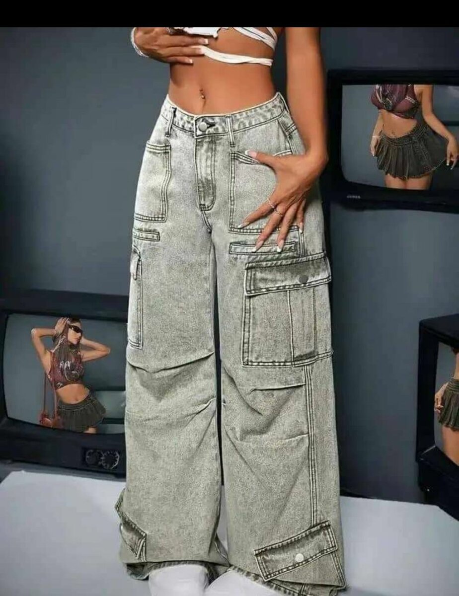 Pantalon cargo ample tendance