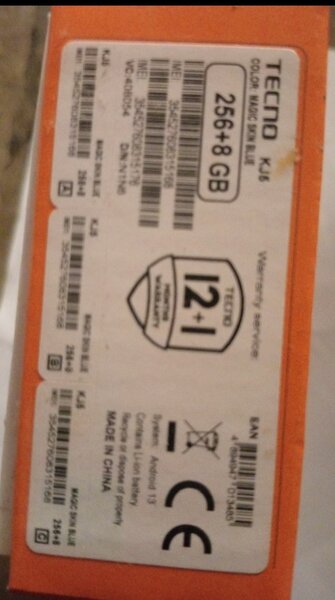 TECNO KJ6 Smartphone 256 Go