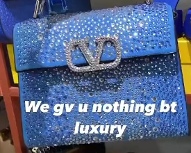Luxury bag blue and gold colour