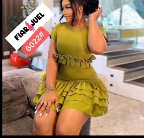 Robe chic volantée verte