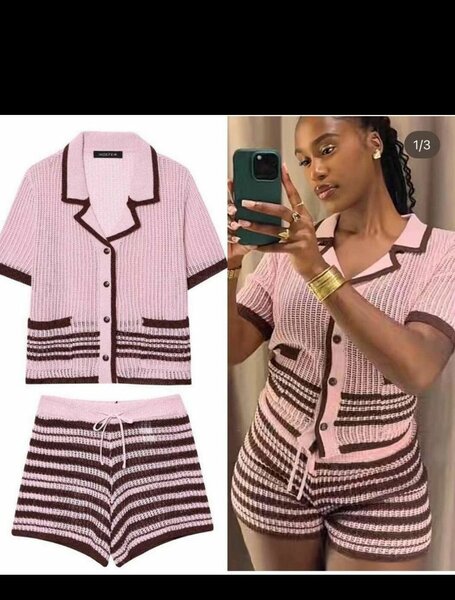 Ensemble short femme été en tricot