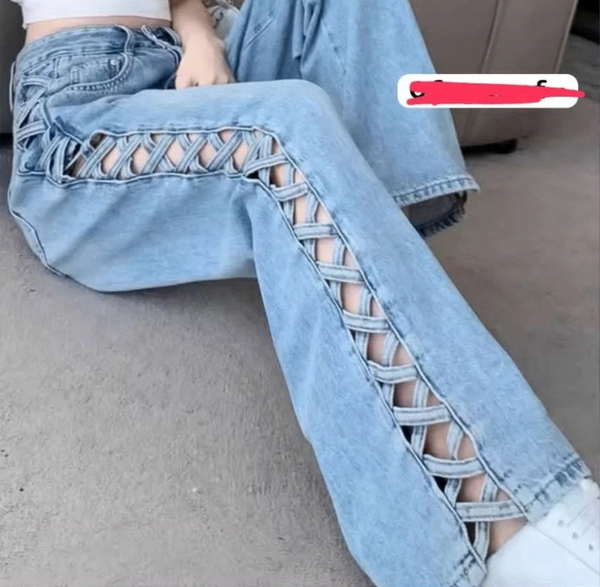 Jean ajouré tendance femme