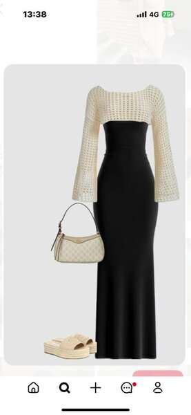 Robe noire élégante avec haut en crochet