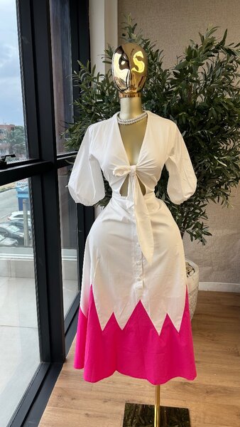 Robe été élégante bicolore