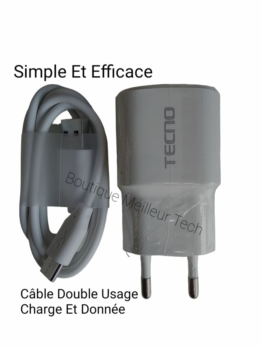 Chargeur Tecno Type-C 10w stable ( Gros Bout ou phantom)