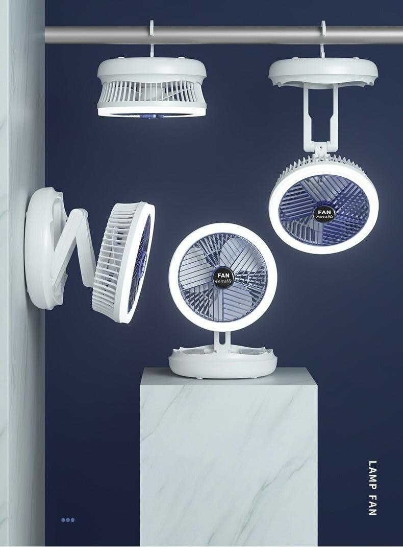 PORTABLE FOLDING FAN & LED LIGHT