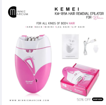 KM-189-A Rechargeable Epilator Threading Machine dual speed women hair clipper Defeatherer