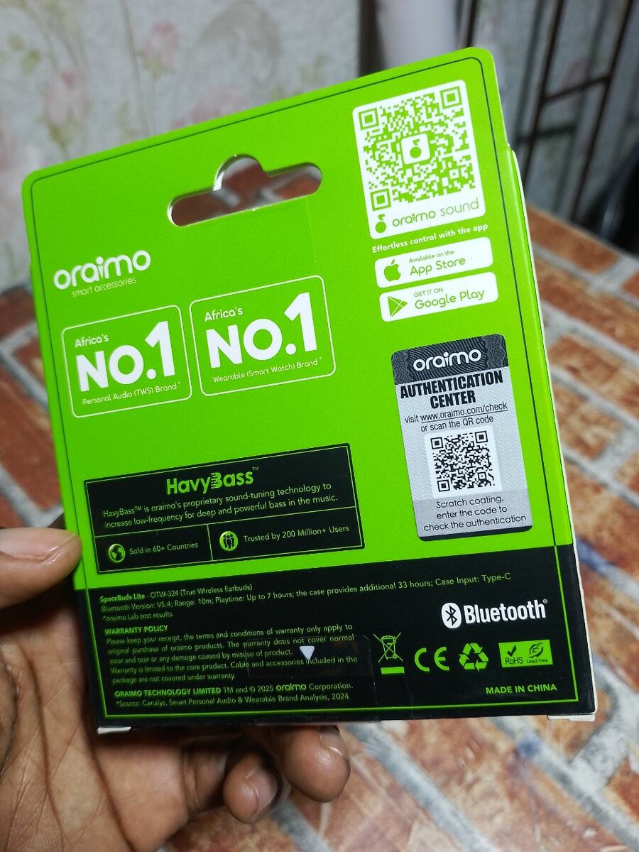 Écouteurs sans fil Oraimo