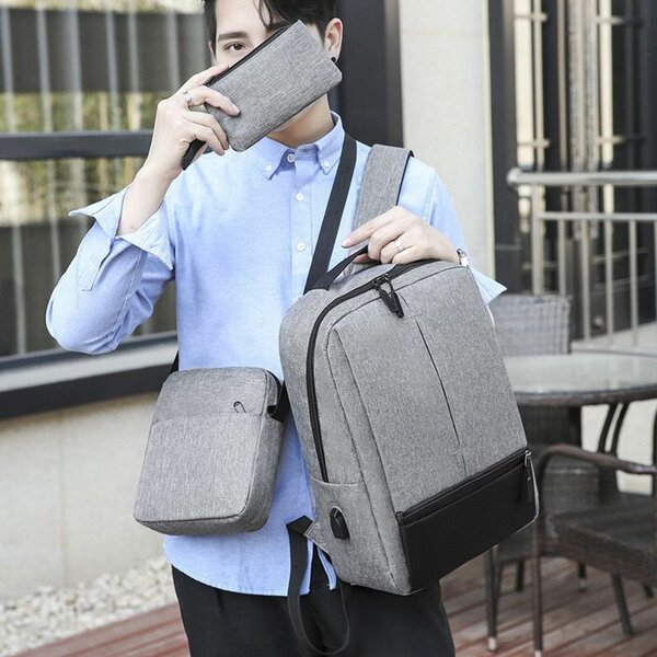 Multi-Functional 3-in-1 USB Laptop Backpack