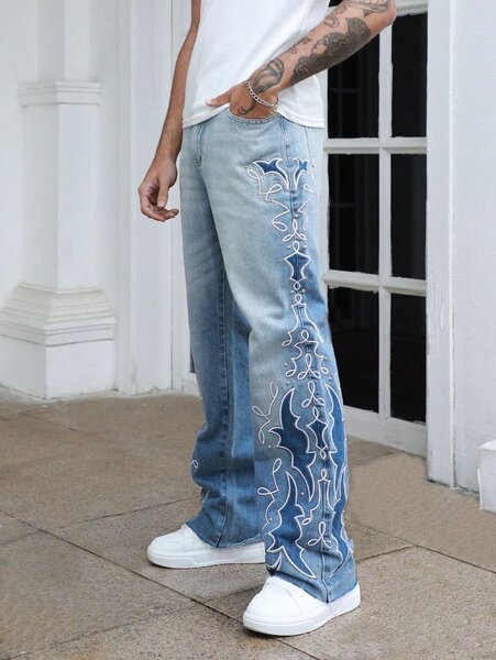 Jeans street style brodé