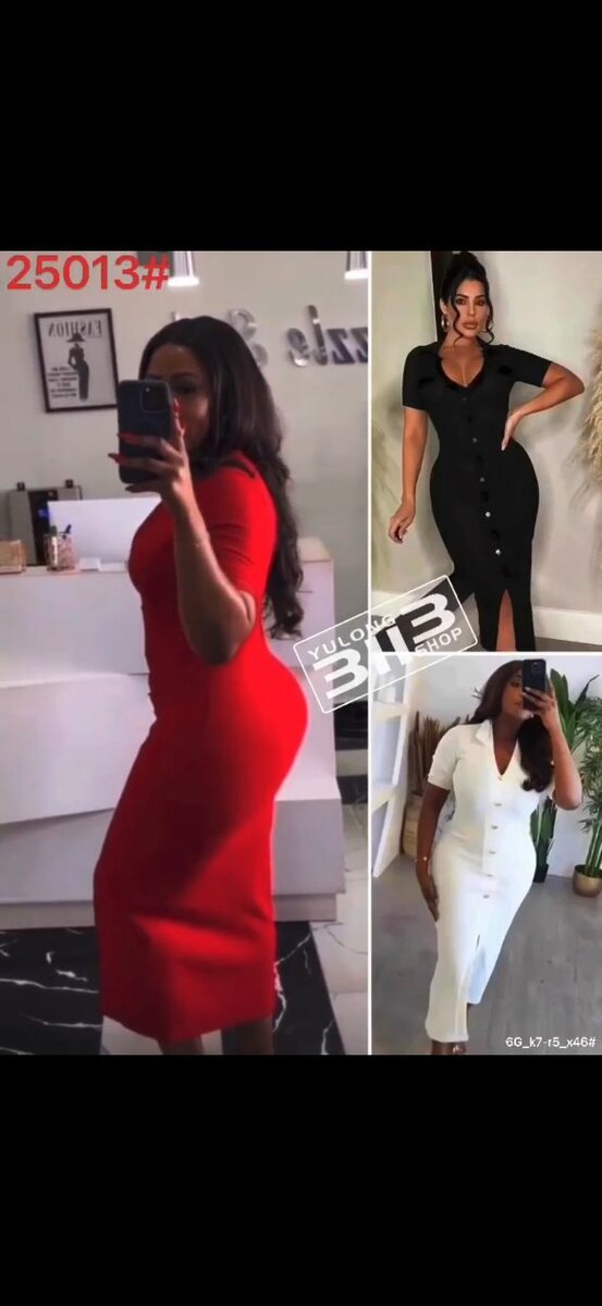 Robe moulante boutonnée