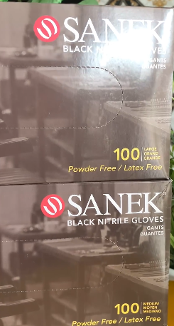Sanek black nitrile gloves.
